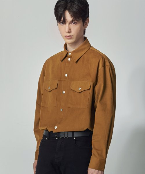 CAMEL Cotton Suede Western Shirts