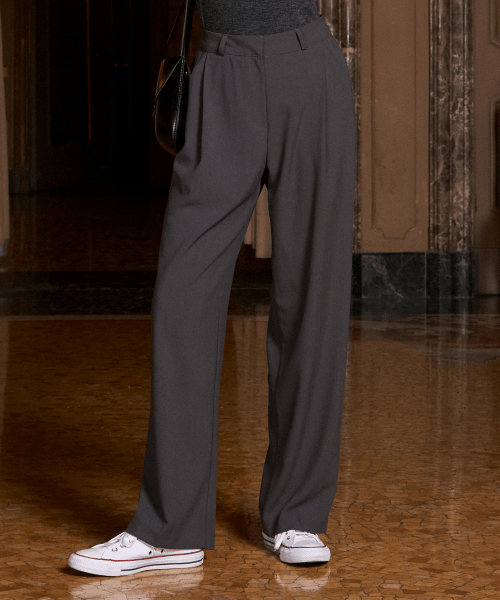 Straight fit брюки со стрелками Charcoal