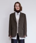 오이에프() 21FW_Oversize Winter Jacket (Check Brown)