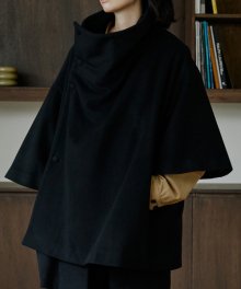 unisex cape coat black