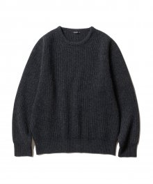 3 Gauge Heavy Ribbed Full Sweater Heather Charcoal