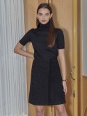 가니송(GANISONG) Tweed Wrap Wool Skirt_black