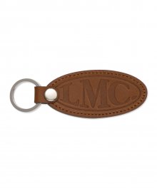 LMC OVAL LEATHER KEYRING brown