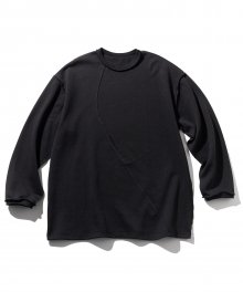 리버스 더블 컬 레이어드 롱 슬리브 티셔츠 MFOLS001-BK
