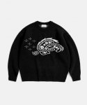 에스피오나지(ESPIONAGE) Paisley Jacquard Knit Sweater Black