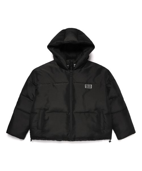 MATTE DOUBLE ZIP UP SHORT PUFFER BLACK