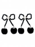 스윙셋(SWINGSET) Snow Ribbon Beads Earrings (Black)