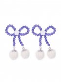 스윙셋(SWINGSET) Snow Ribbon Beads Earrings (Purple)