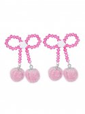 스윙셋(SWINGSET) Snow Ribbon Beads Earrings (Fuchsia Pink)