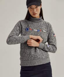 [ASIA] Golf 여성 Champion로고 Fleece 기모 하프넥 스웨트셔츠 (CHARCOAL GREY) CKTS1F076CG