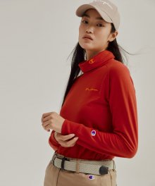 [ASIA] Golf 여성 Champion로고 기모 터틀넥 긴팔티셔츠 (NORMAL RED) CKTS1F077R2