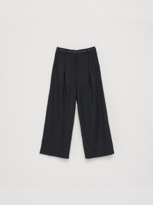 DOUBLE TUCK WIDE TROUSER IN BLACK