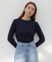 21W ESSENTIAL LONG SLEEVE T-SHIRTS (NAVY)