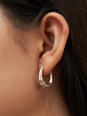 백월(BAEK WOL) Double Hoop Earrings - Silver