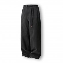 Wide Straight Belt Pants - Black