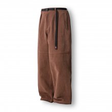 Wide Straight Belt Pants - Brown