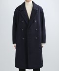 WOOLEN FINE DOUBLE COAT (DARK NAVY)