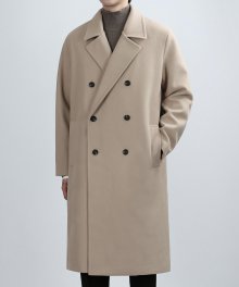 WOOLEN FINE DOUBLE COAT (SAND BEIGE)