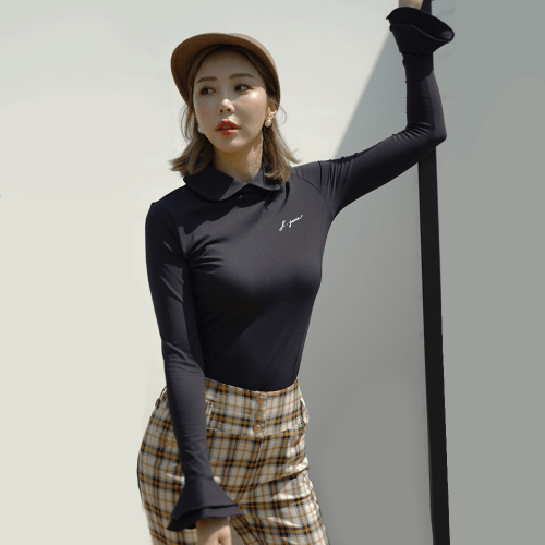 제이제인(J.JANE) 러플 라운드 티셔츠 (Black) - 137,000 | 무신사 스토어