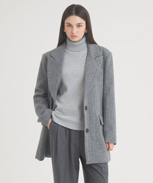 Classic Stripe Wool Jaket (Gray)