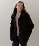 블랭크03(BLANK03) wool shearing reversible half coat (black)