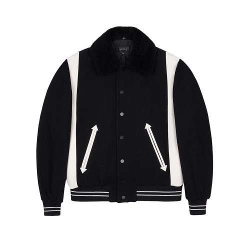 세비지(SAVAGE) Shearling Varsity Jacket - Black - 사이즈 & 후기 | 무신사