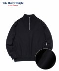 (IVY)580gsm REVERSE WEAVE HEAVY WEIGHT HALF ZIP UP BLACK