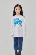 아브드레브(ARBRE DE REVE) UL:KIN X THE SMURFS_Graffiti SMURF Print Kids T-shirts_White