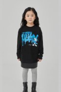 아브드레브(ARBRE DE REVE) UL:KIN X THE SMURFS_Graffiti SMURF Print Kids T-shirts_Black