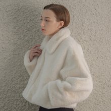 Collar Soft Fur Jacket_Ivory