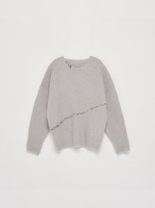 HAND STITCH OVERFIT KNIT PULLOVER IN MELANGE