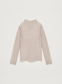 HALF TURTLE NECK KNIT PULLOVER IN BEIGE