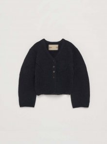 VOLUME KNIT CARDIGAN IN BLACK