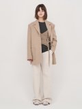 RAW CUTTING COAT JACKET IN BEIGE