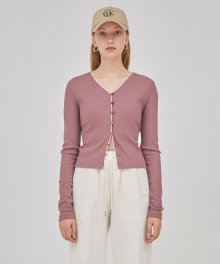 Crop Jersey Cardigan in Pink VW1AD175-72