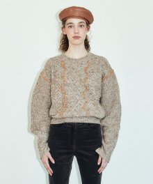 Vintage Cable Sweater in Beige VK1WP164-91