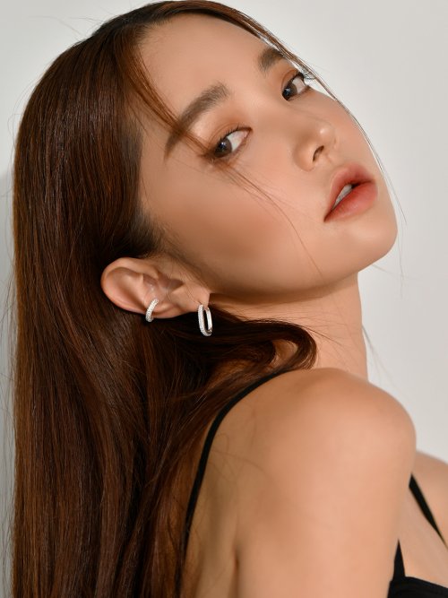 MACIER - [S925] Hoop Star Earrings (Silver)
