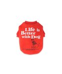 몽슈슈(MONCHOUCHOU) Life is Better with Dog Crewneck for dog Red