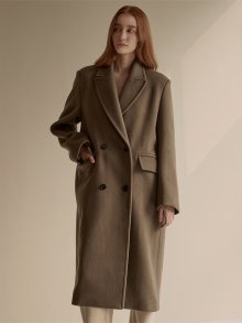 Wool double long coat (beige)