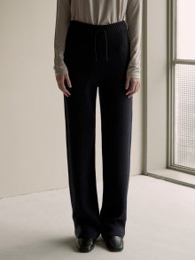 Ribbed knit pants (navy)