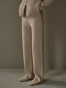 Ribbed knit pants (ivory)