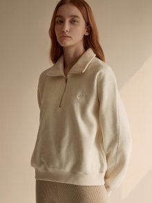 Half zip-up sweatshirt (cream)