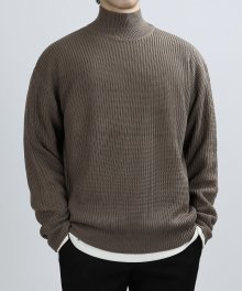 MOCK HACHI NECK KNIT (KHAKI GRAY)