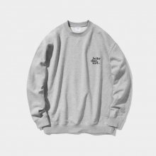 Smile Logo Heavy Overfit Sweat Shirt - Grey