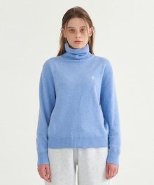 [21Winter] Roll-neck wool Turtle Neck (Blue)