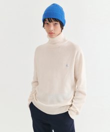 [21Winter] Roll-neck wool Turtle Neck (Ivory)