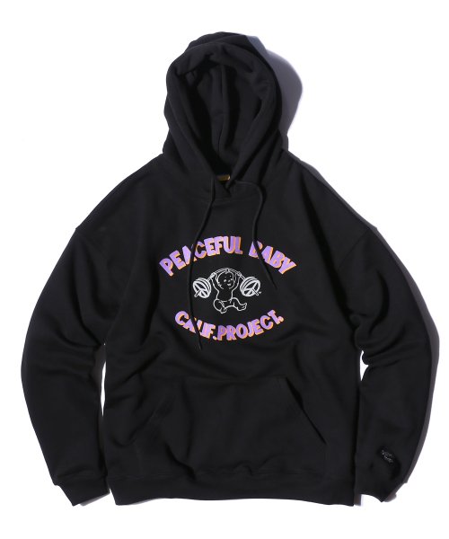 PEACEFUL BABY HOODIE LOOSE FIT (BLACK)