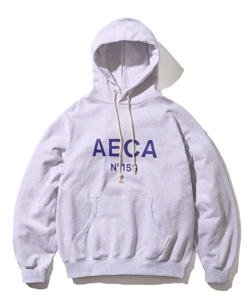 에이카화이트(AECA) BIG LOGO PULLOVER HOODIE-LIGHT GREY/NAVY