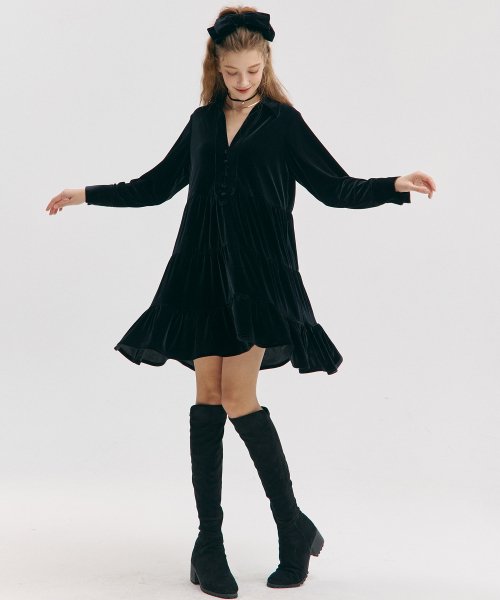 ZEROSTREET - Cangcang Velvet Dress / Black