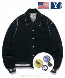 ( YALE X GANT CO-OP) CORDUROY VARSITY JACKET BLACK